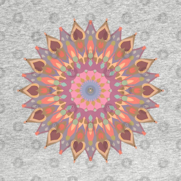 Imperfect Speckled hearts Mandala by Adele